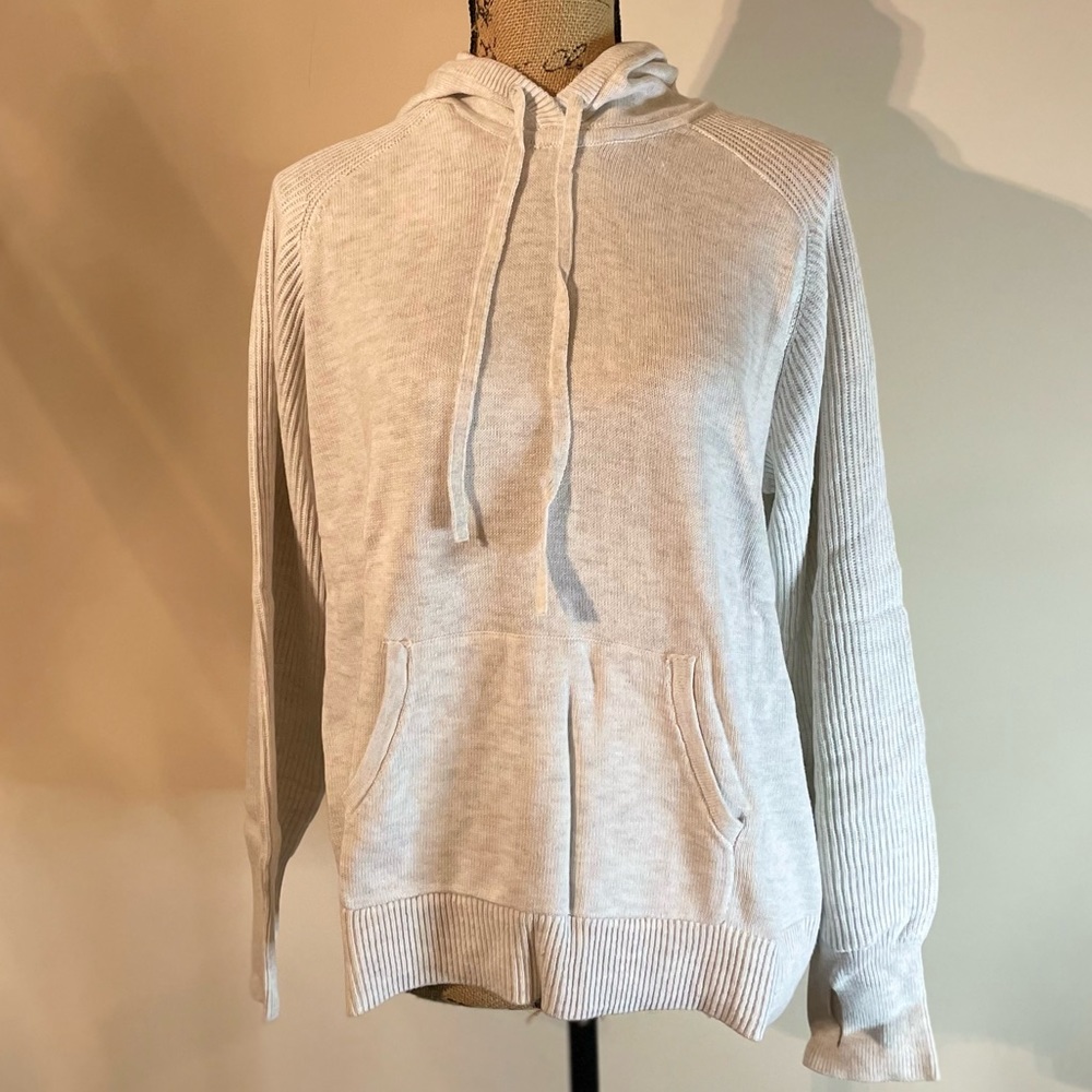 New Plus Size STYLE & Co Solid Heather Gray Grey Hoodie Jacket Sweater
